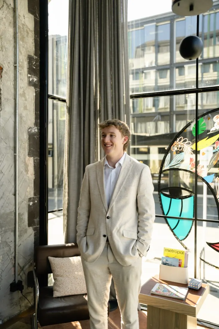 Mason Murphy in the Sow Financial studio